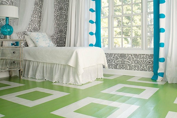 losetas vertes habitación romántica blanca