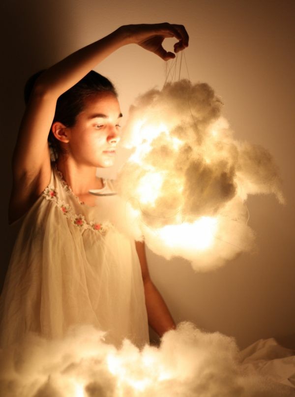 lámpara estupenda nube algodón niña