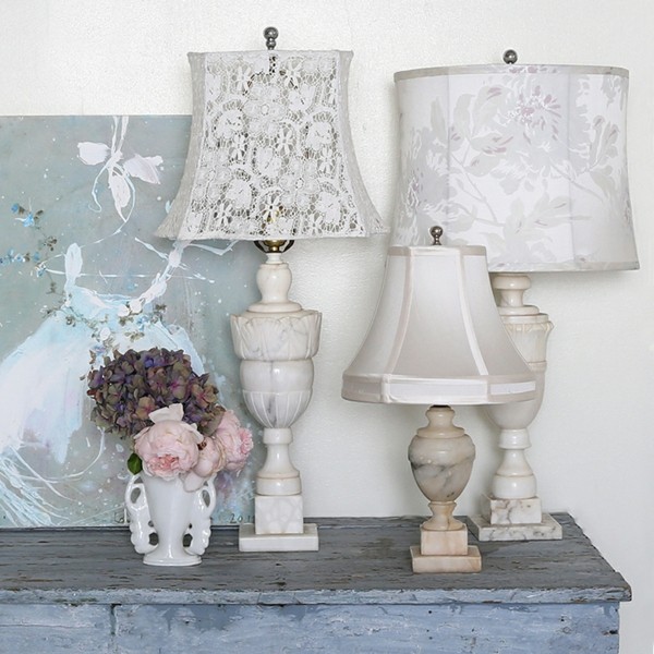 lámparas varias shabby chic blancas
