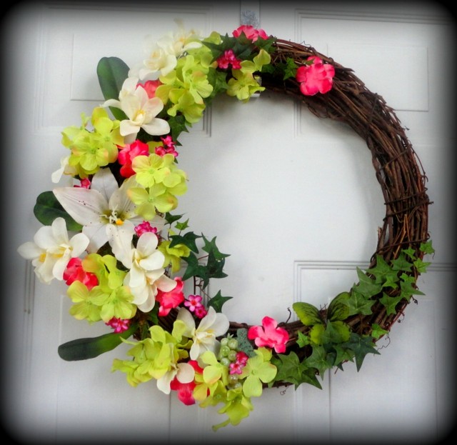 maravilloso interesante idea puerta delantera flores