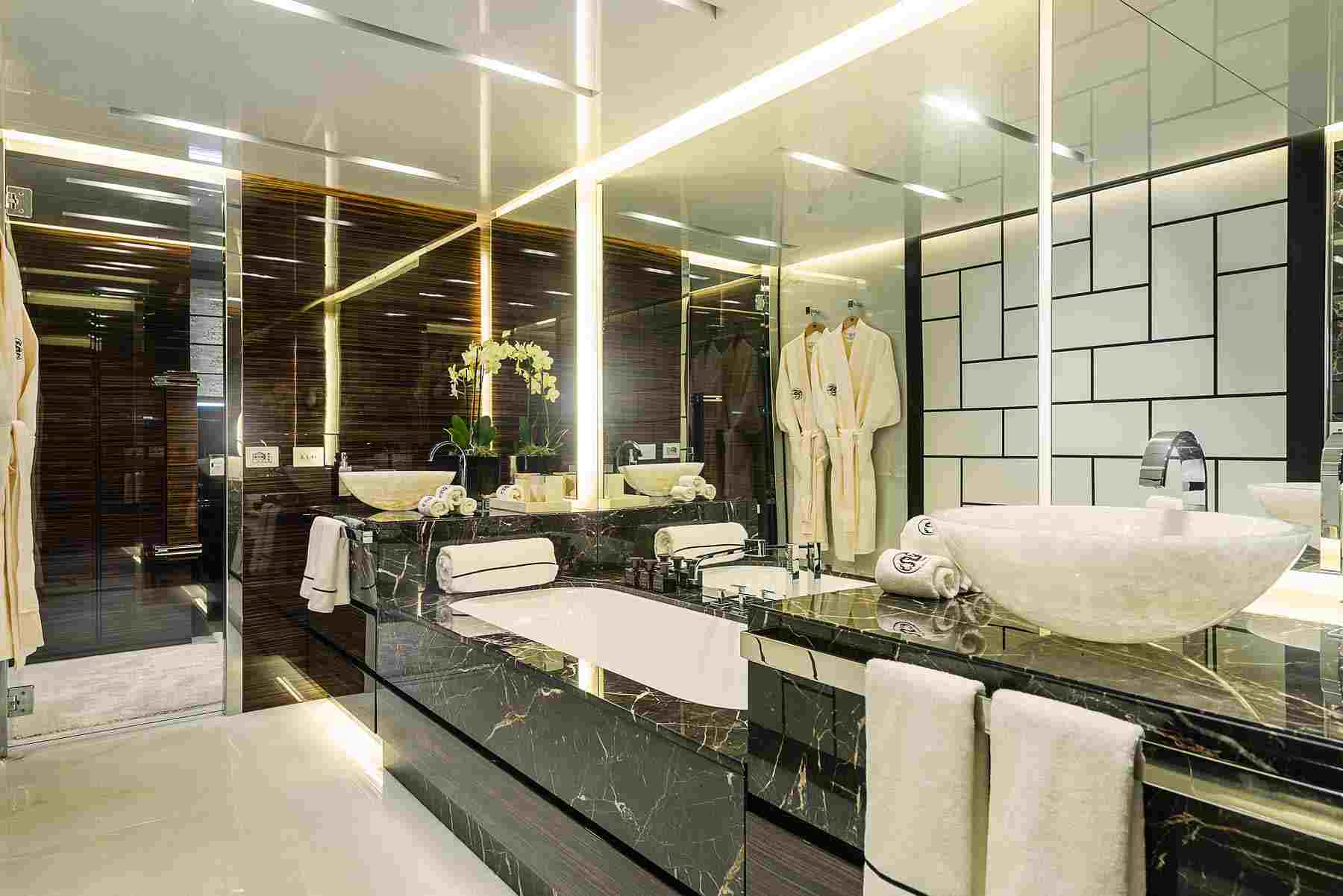 marmol negro idea baño lujo moderno perfecto