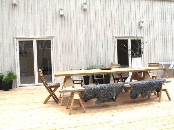 mobiliario madera plegable plantas diseño