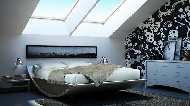 moderno decoracion luces pared cama