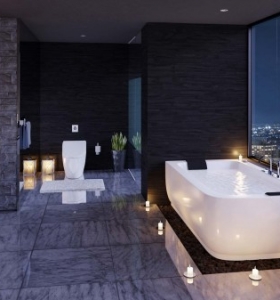 Baños modernos de lujo, todo un spa en el hogar.