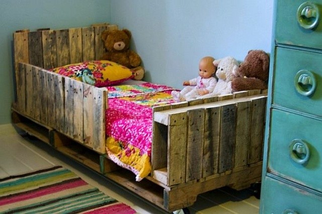 muebles con palets diseño cama niños