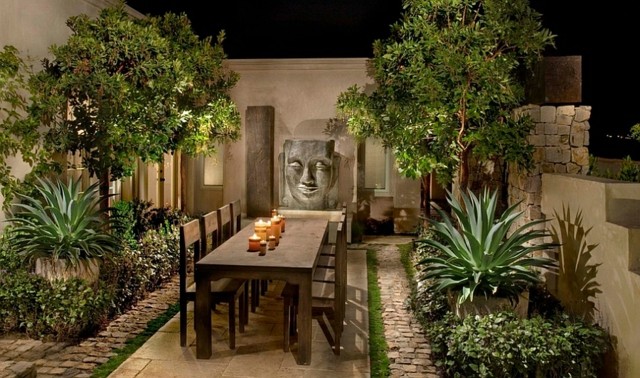muebles de  terraza patio plantas