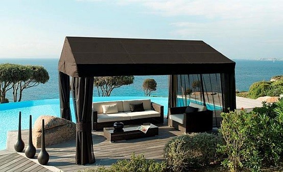 muebles de terraza techado playa jardin cortinas