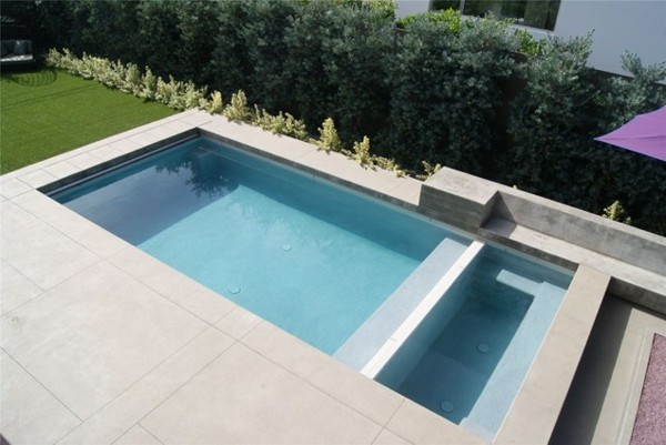 paisaje bonito piscina estilo moderno cesped