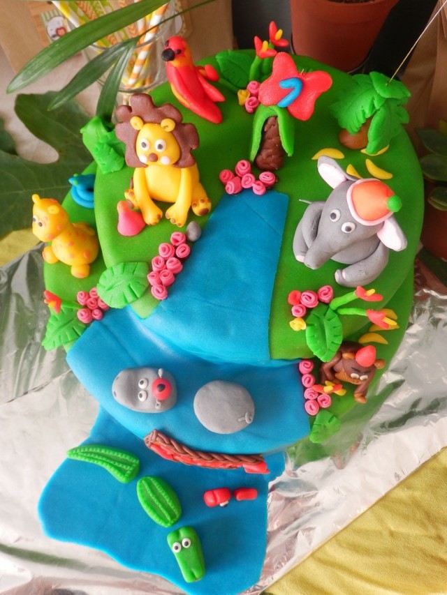 pasteles de cumpleaños animales zoologico selva