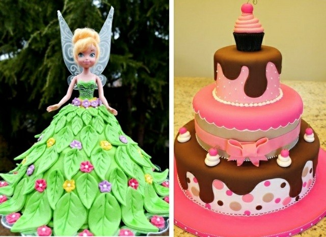 pasteles de cumpleaños campanita vestido fiesta niñas