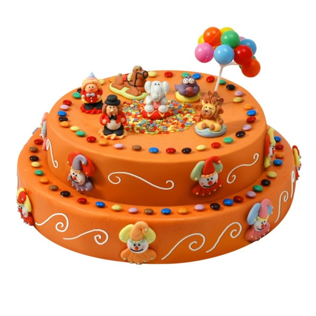 pasteles de cumpleaños circo animales globos