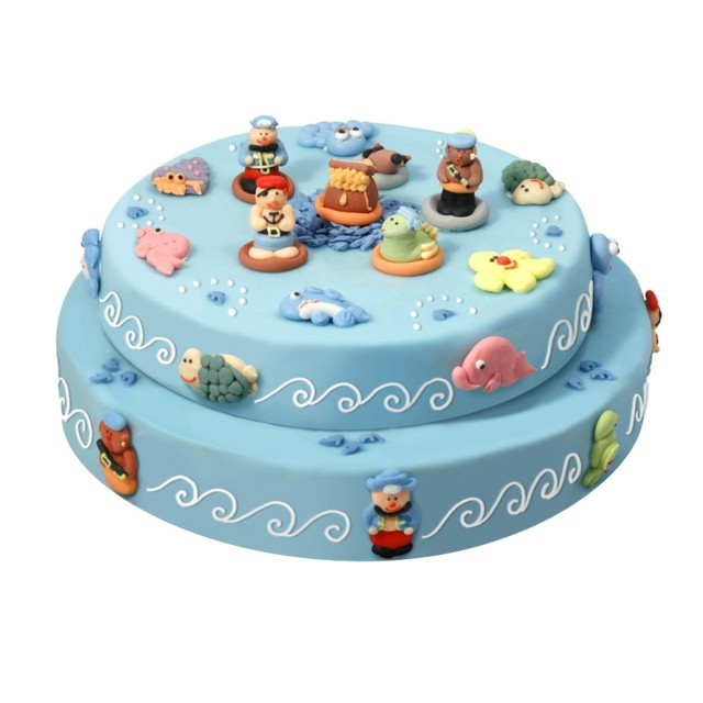 pasteles de cumpleaños piratas oceano animales