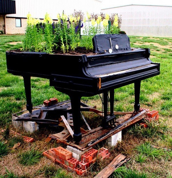 piano plantas macetas rustico flores