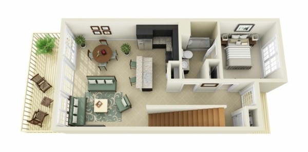 plano casa piso beige