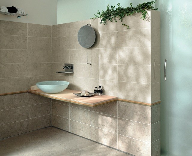 plantas baño marron enrredadera calido moderno
