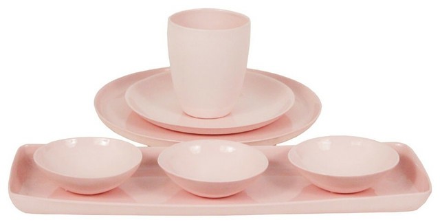 platos porcela rosa muy suave bandeja 