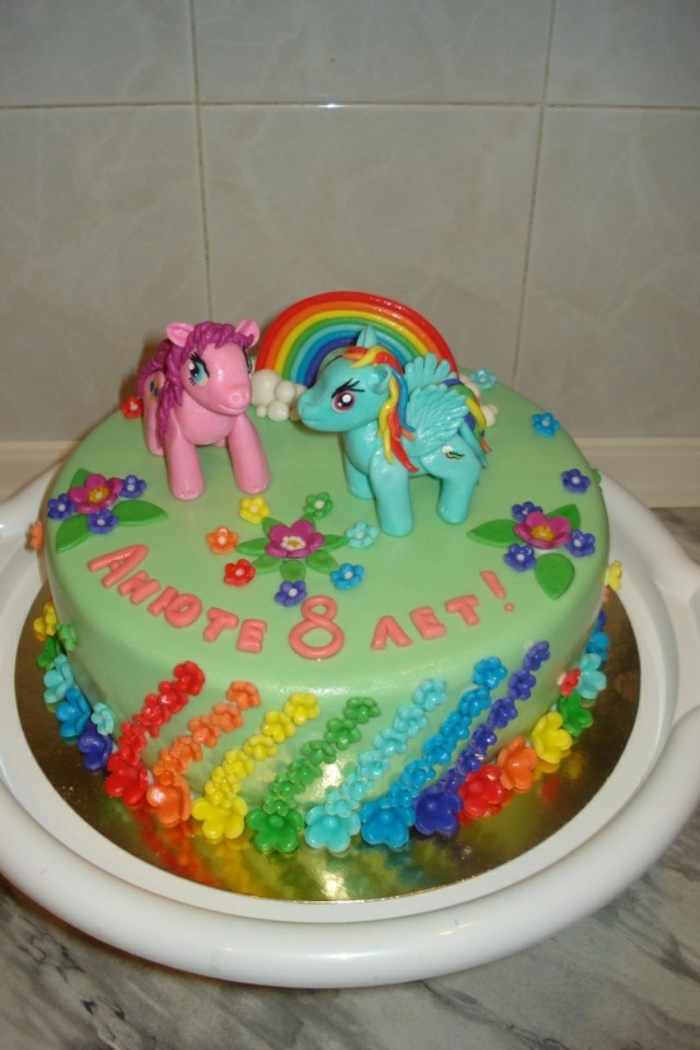 pony animados flores niña arcoiris