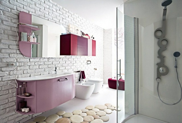 precioso baño estilo italiano rosa bonito femenino