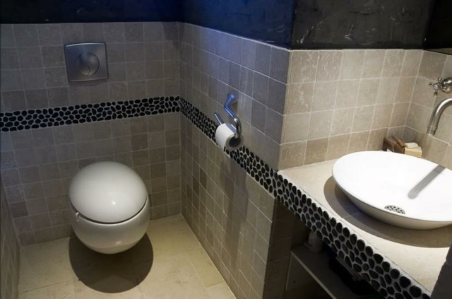 rocas oscuro diseño natural lavabo