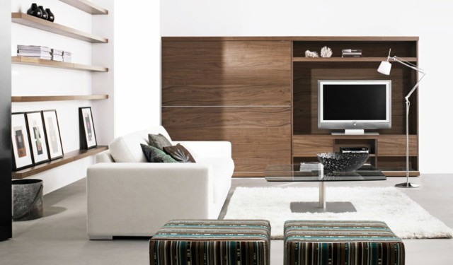 salon moderno diseño estanterias muebles estilo vintage