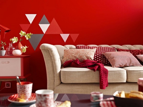 salon rojo decoración jóven