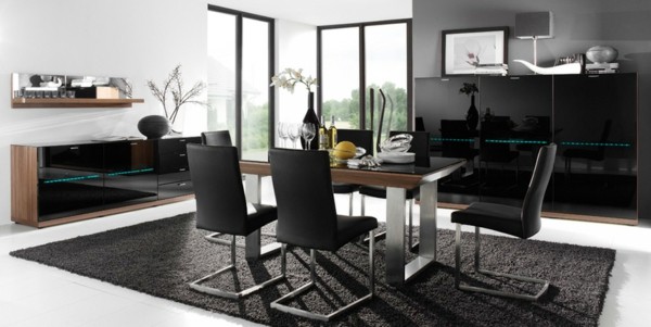 salón lujoso moderno negro alfombra