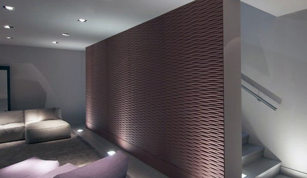 salón pared moderna relieve paneles