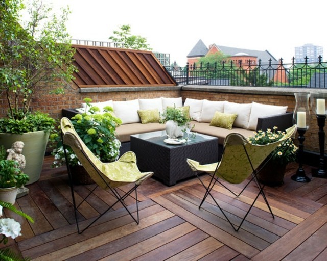 sofa terraza sillas decoración exterior