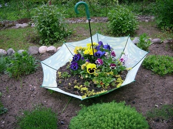 sombrilla plantas diseño jardineria creativo manualidades