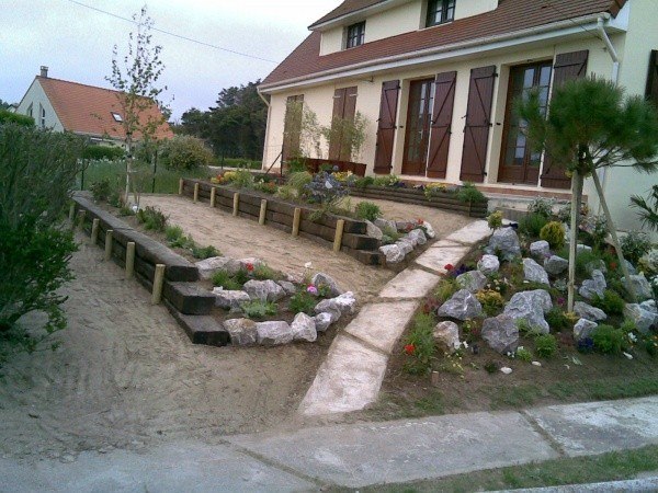 terrazas elevacion diseño rocas jardines