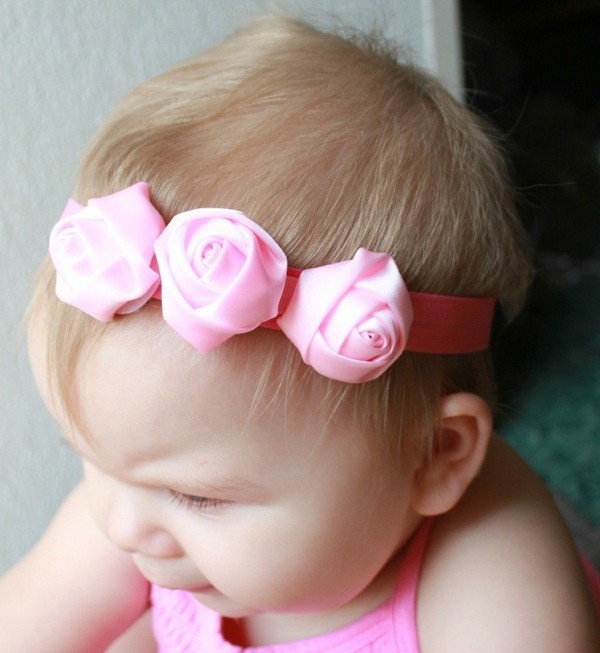 diadema de bebé con tres rosas diademita tres rosas bebé