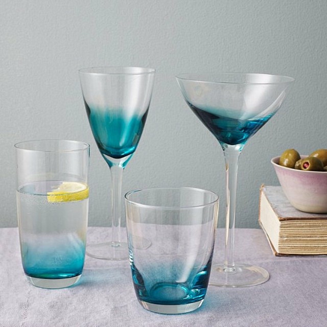 vajillas vasos crista azul perfectos mesa