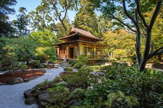 zen estilo jardín casa bosque mantillo 
