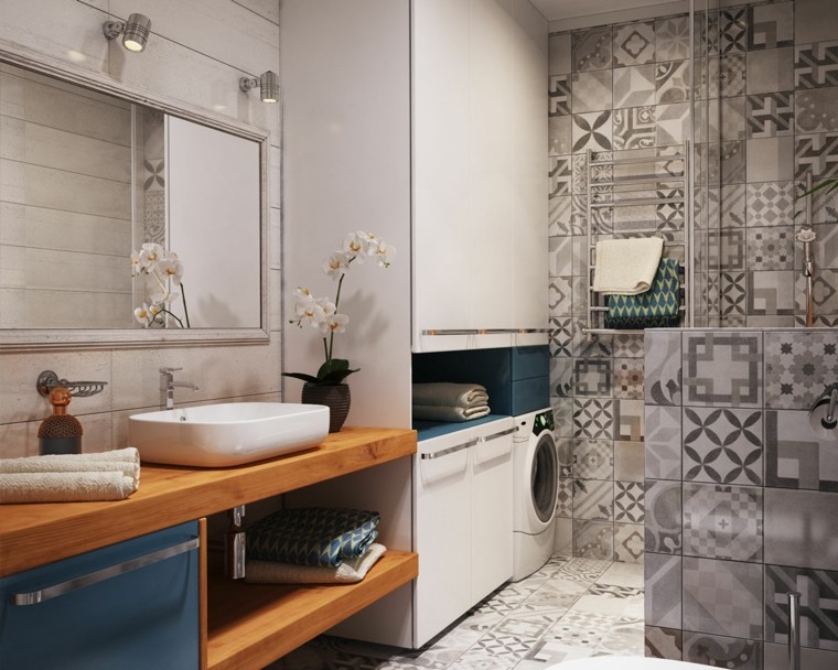 armario grande bano encimera lavabo diseno madera
