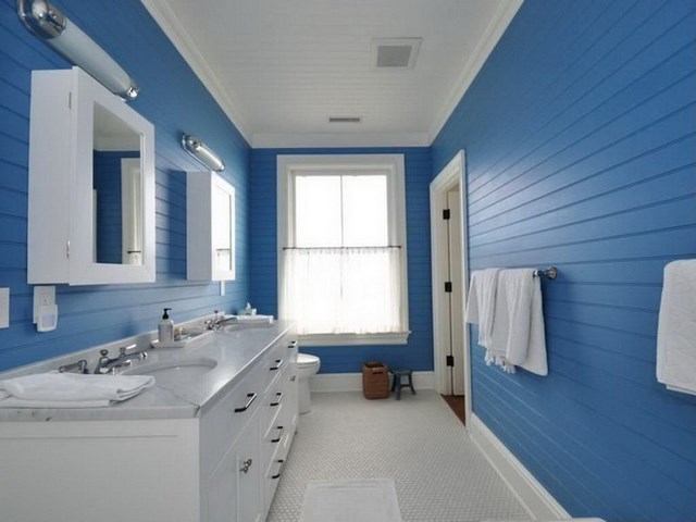 azul contraste blanco ventana marinero estilo