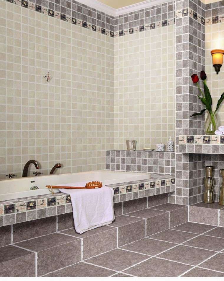 azulejos pequeño ideas baño combinacion moderno