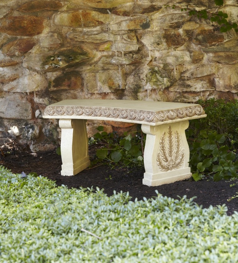 banco jardin primavera piedra tallada estilo 