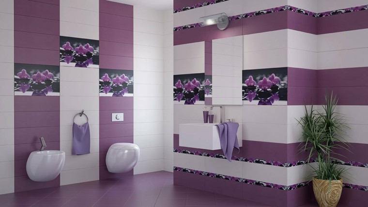 baño color violeta muebles baratos