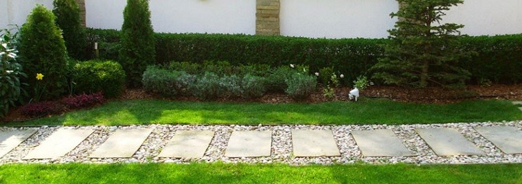 camino piedras baldosas jardin