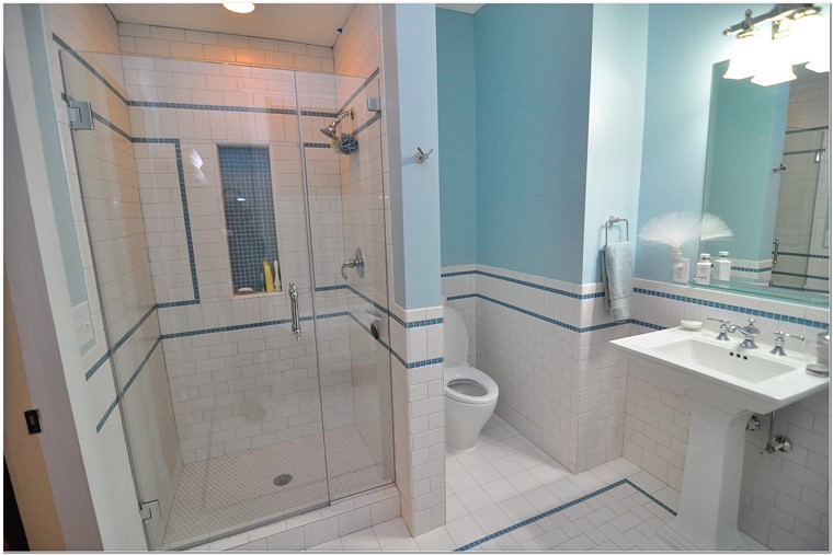 blanco azul azulejos baño ideas modernas simples