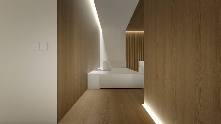 blanco madera salon led moderno