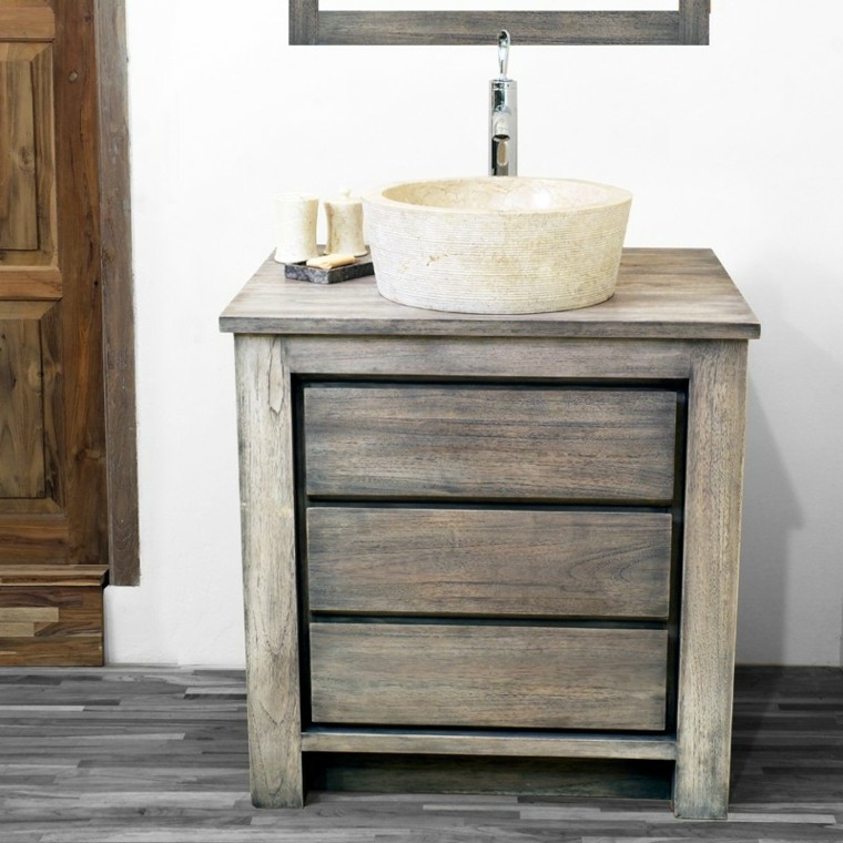 bonito lavabo retro moderno madera