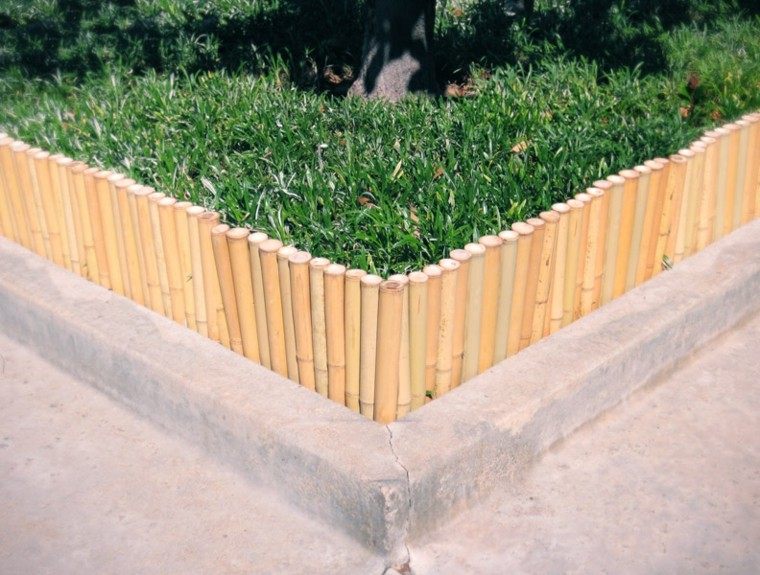 borde valla jardin cañas bambu 