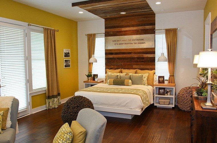 cabeceros de cama dormitorio moderno ideas madera