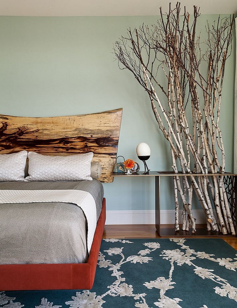 dormitorio al estilo contemporáneo con decoración de madera cabeceros de cama estilo contemporaneo madera moderno