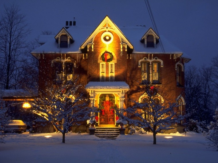 casas decoradas navidad guirnaldas ideas luces