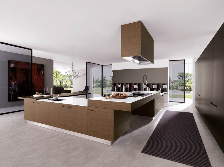 cocina moderna mobiliario marron diseño