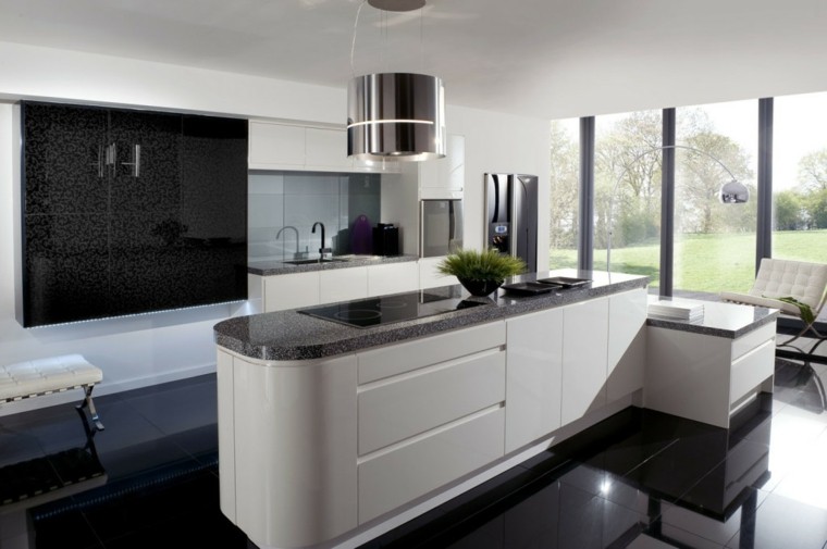 cocina moderna negro contraste minimalista