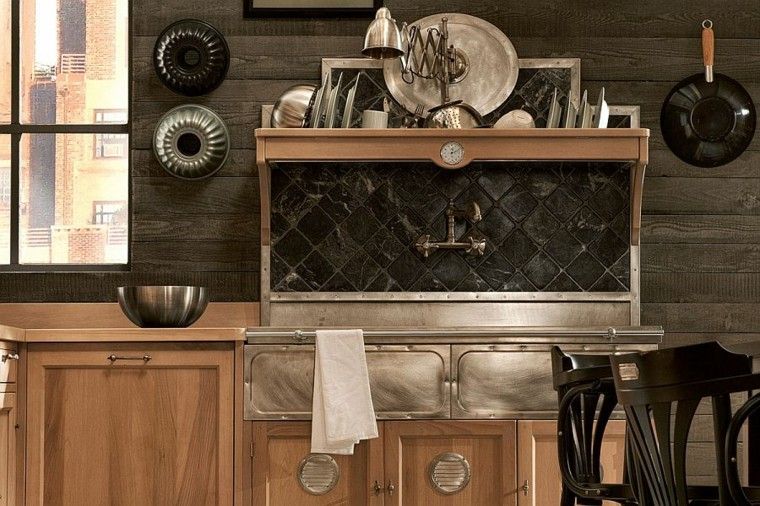 cocinas de diseño elementos estilo vintage grifos antiguos moderno 