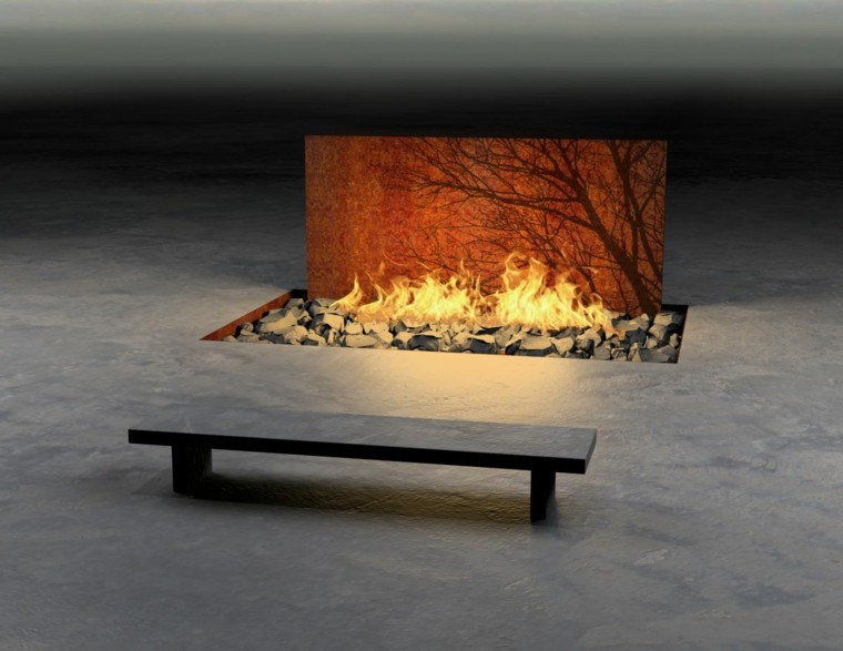 coleccion banco minimalista fuego idea moderna 